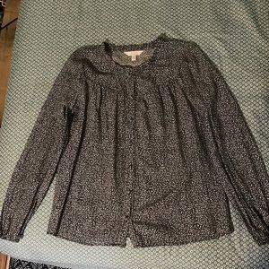 Lauren Conrad Black Floral Top